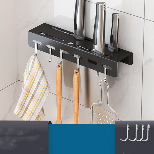 Kitchen Stainless Steel Knife Holder Wall-Mounted Multifunctional Storage Knife Holder