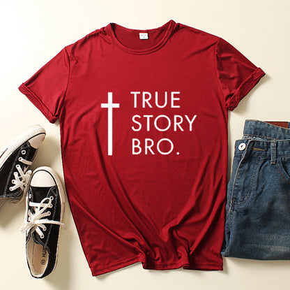 True Story Bro Alphabet Short Sleeve Wholesale