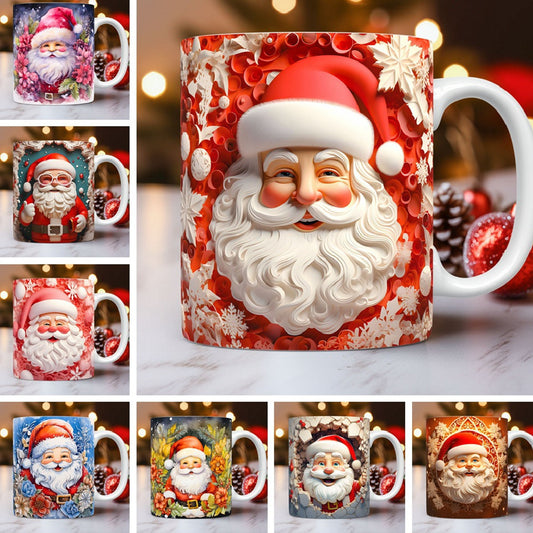 Creative 3D Christmas Ceramic Mug Unique Space Design