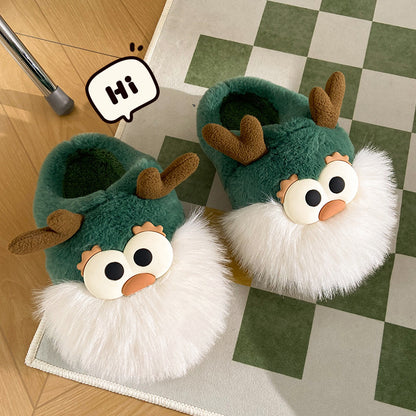 Cute Cartoon Christmas Deer Cotton Shoes Winter Indoor