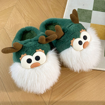 Cute Cartoon Christmas Deer Cotton Shoes Winter Indoor